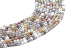 Perles Agate Bostwana 'AA' 4mm sur fil 40cm