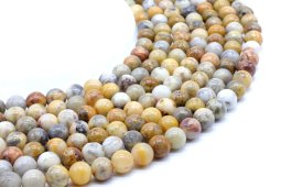 Perles Agate Crazy Lace 8mm sur fil 40cm