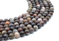Perles Agate Fossile 10mm sur fil 40cm