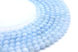 Perles Aigue Marine 8mm sur fil 40cm