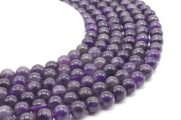 Perles Améthyste 'Dark' 10mm sur fil 40cm