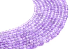 Perles Améthyste 'Purple Light' 4mm sur fil 40cm