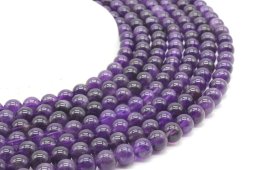 Perles Améthyste 'Dark' 8mm sur fil 40cm