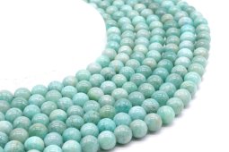 Perles Amazonite 'AA' 8mm sur fil 40cm