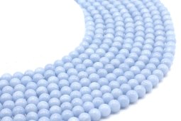 Perles Angélite 6mm sur fil 40cm