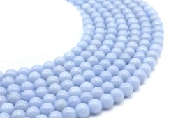 Perles Angélite 8mm sur fil 40cm