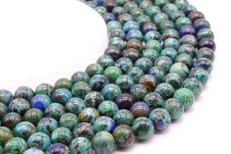 Perles Azurite 'AAA' 10mm sur fil 40cm