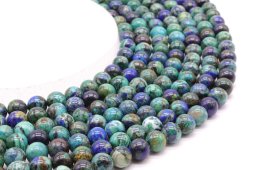 Perles Azurite 'AAA' 8mm sur fil 40cm