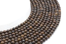Perles Bronzite 4mm sur fil 40cm