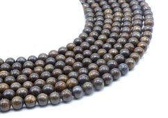 Perles Bronzite 8mm sur fil 40cm