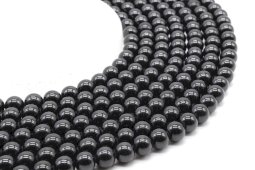 Perles Spinelle Noire 8mm sur fil 40cm