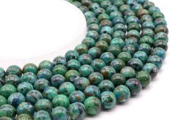 Perles Chrysocolle 'AA' 10mm sur fil 40cm