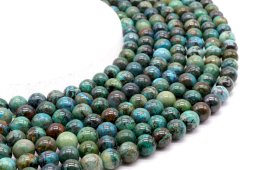 Perles Chrysocolle 'AA' 8mm sur fil 40cm