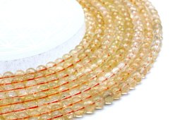 Perles Citrine Naturelle 6mm sur fil 40cm