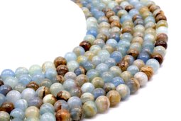 Perles Calcite Bleue 8mm sur fil 40cm