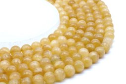 Perles Calcite Orange 10mm sur fil 40cm