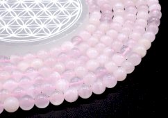 Perles Calcite Rose 10mm sur fil 40cm