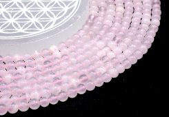 Perles Calcite Rose 6mm sur fil 40cm
