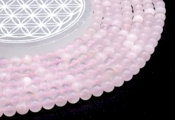Perles Calcite Rose 8mm sur fil 40cm
