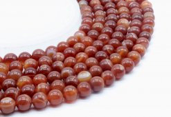 Perles Cornaline 10mm sur fil 40cm