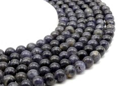 Perles Cordierite 10mm sur fil 40cm