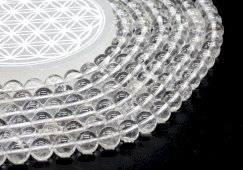 Perles Cristal de Roche 10mm sur fil 40cm