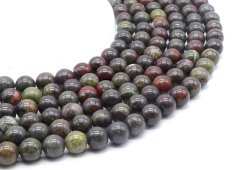 Perles Jaspe Sang de Dragon 10mm sur fil 40cm