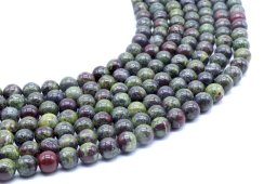 Perles Jaspe Sang de Dragon 8mm sur fil 40cm