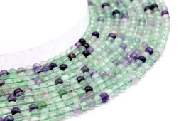 Perles Fluorite Multi 4mm sur fil 40cm