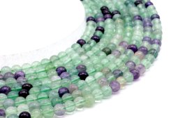 Perles Fluorite Multi 6mm sur fil 40cm