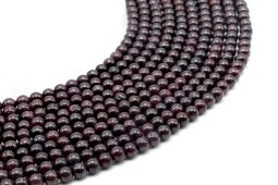 Perles Grenat 4mm sur fil 40cm