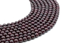 Perles Grenat 6mm sur fil 40cm
