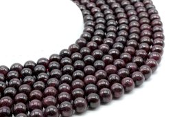 Perles Grenat 8mm sur fil 40cm