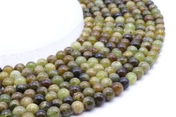 Perles Grenat Vert 6mm sur fil 40cm