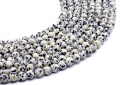 Perles Jaspe Dalmatien 6mm sur fil 40cm
