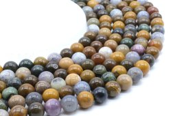 Perles Jaspe Océan 10mm sur fil 40cm