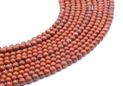 Perles Jaspe Rouge 4mm sur fil 40cm