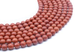 Perles Jaspe Rouge 8mm sur fil 40cm