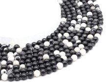 Perles Jaspe Zèbre 6mm sur fil 40cm