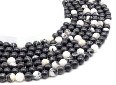 Perles Jaspe Zèbre 8mm sur fil 40cm