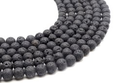 Perles de Lave 10mm sur fil 40cm