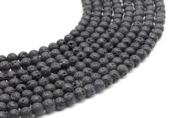 Perles de Lave 6mm sur fil 40cm