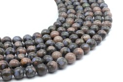 Perles Liberite 10mm sur fil 40cm