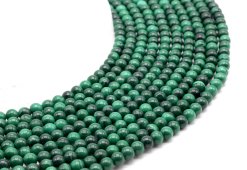 Perles 'Dark' Malachite 'AA' 4mm sur fil 40cm