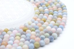 Perles Morganite 8mm sur fil 40cm