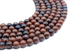 Perles Obsidienne Mahogany 10mm sur fil 40cm