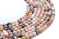 Perles Opale Rose 6mm sur fil 40cm