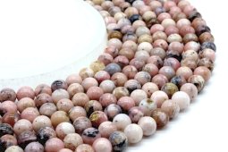 Perles Opale Rose 8mm sur fil 40cm