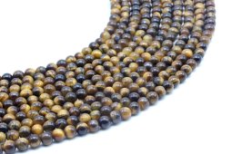 Perles Oeil de Tigre 4mm sur fil 40cm