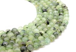 Perles Prehnite 10mm sur fil 40cm